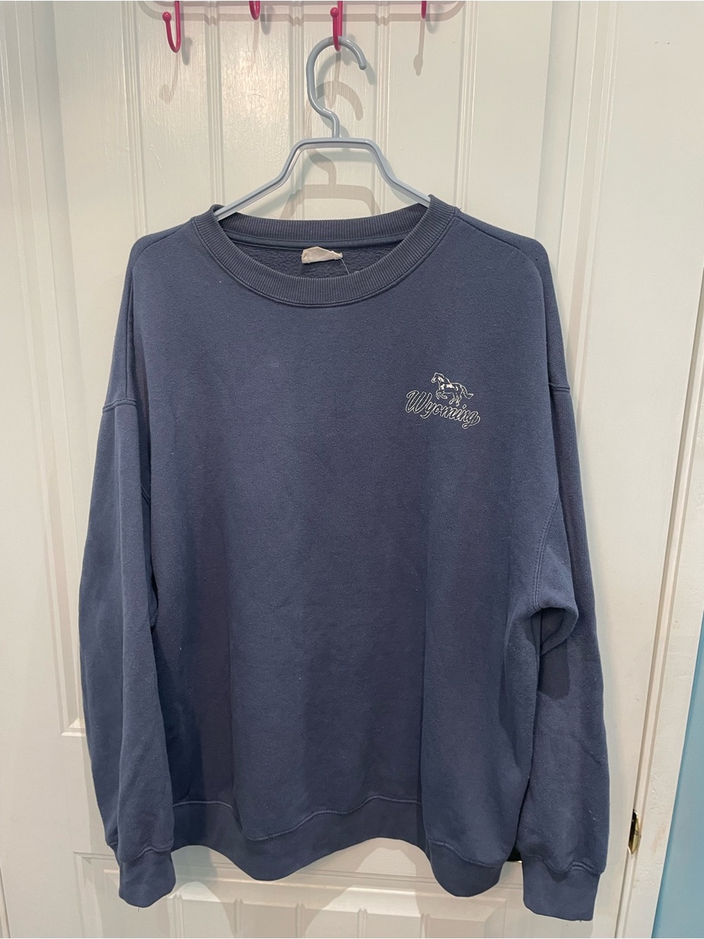 Ardene Navy Crewneck Sweatshirt with Wyoming Embroidery